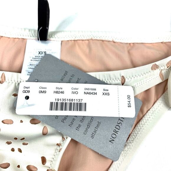 J Crew Floral Cut Out Bikini Bottom Cream XXS - Picture 6 of 7